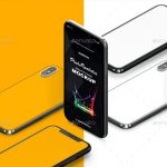 isometric design iphone x mockup template