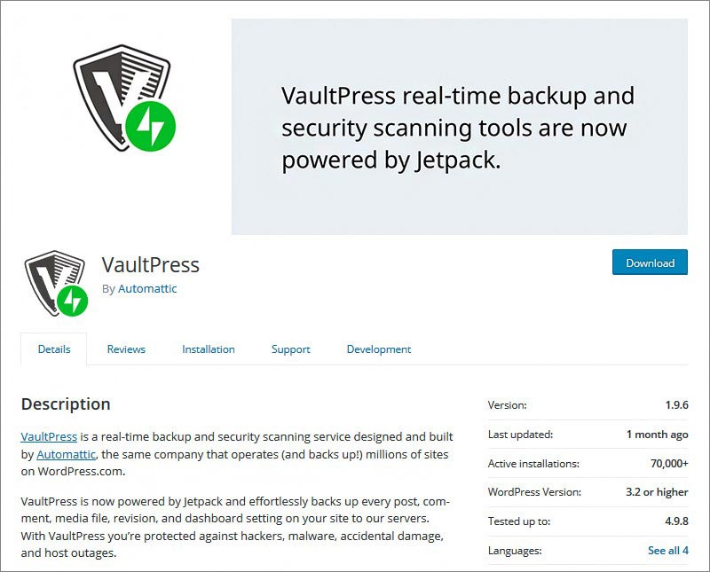 vaultpress wp plugin